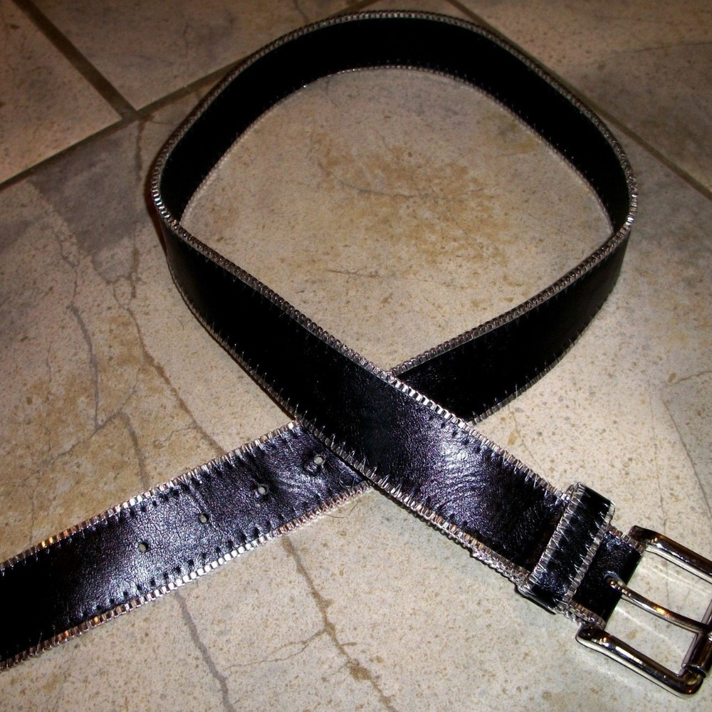 Lake Shore Drive 1-1/2 Black Leather Belt S